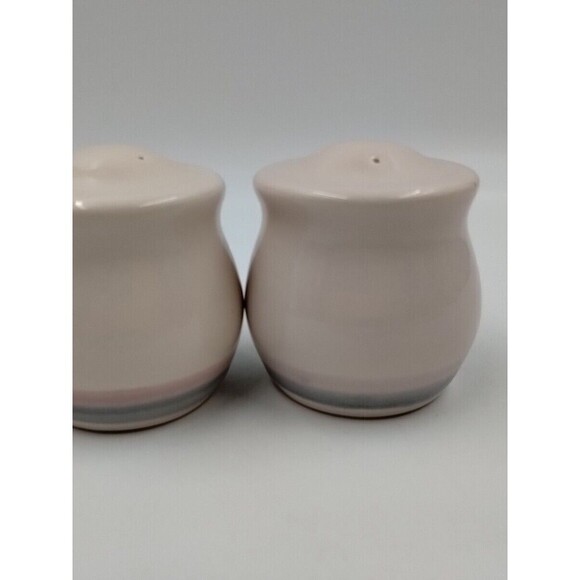 Pfalzgraff Sunrise Pink Blue Ivory Colored Salt and Pepper Shakers w/Stoppers - Picture 4 of 4